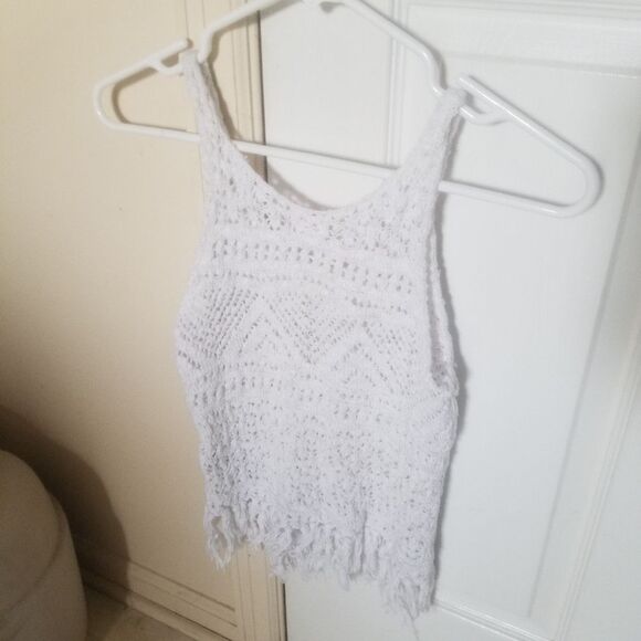 Mossimo Crocheted White Tank Top Size XSmall - Picture 3 of 6
